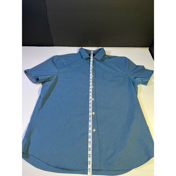 Tahari Blue Button Down Short Sleeve Slim Fit XL - Picture 4 of 10